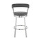 Armen Living Kobe 26" Counter Height Swivel Bar Stool in Brushed Stainless Steel Finish and Gray Faux Leather 721535761807 - alternate 6